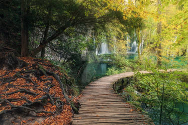 Croatia. Autumn in the Park Plitvice Lakes