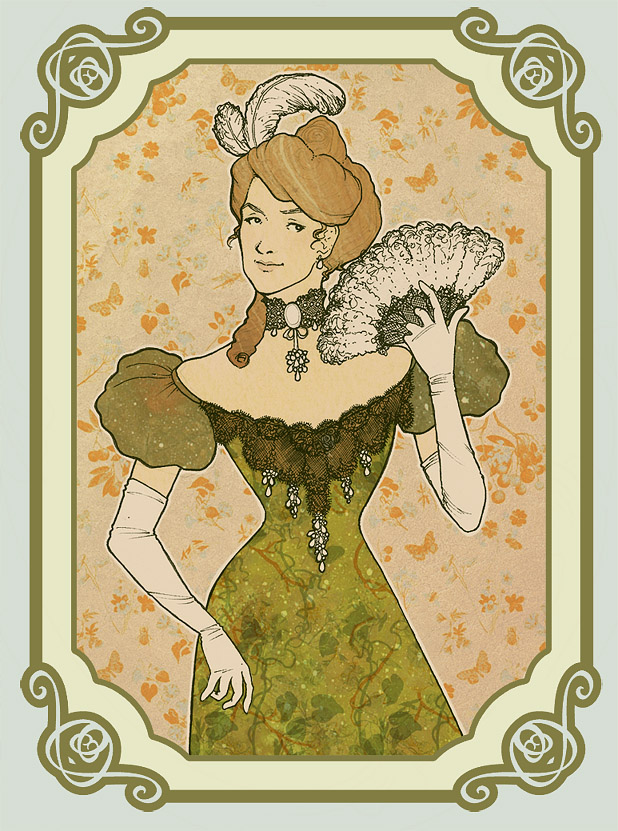 Victorian Lady in Green by Velven