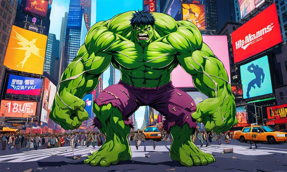 Angry Incredible Hulk In NY City Times Square
