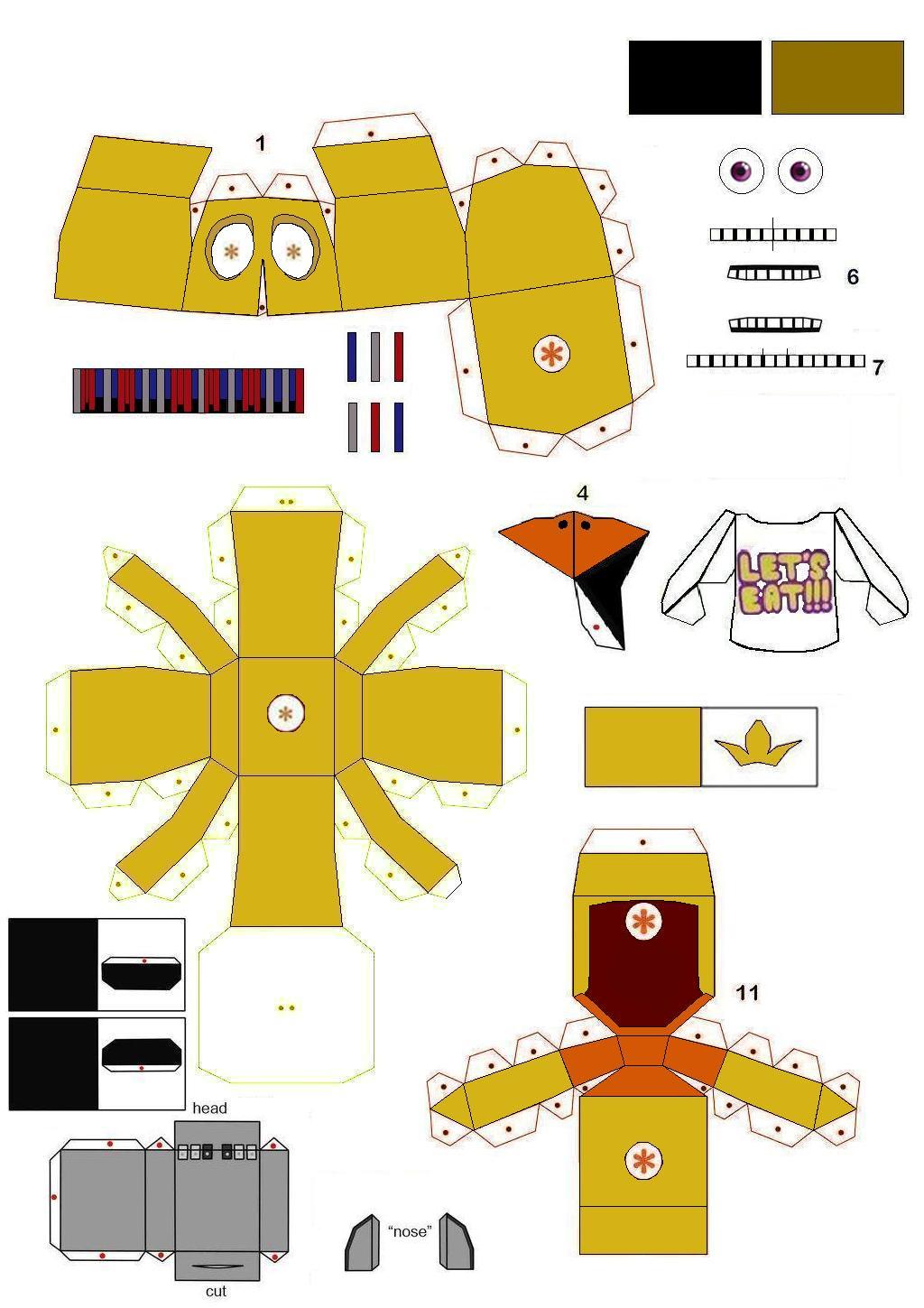 Withered Chica Papercraft. Fnaf/UCN by underbonnie on DeviantArt