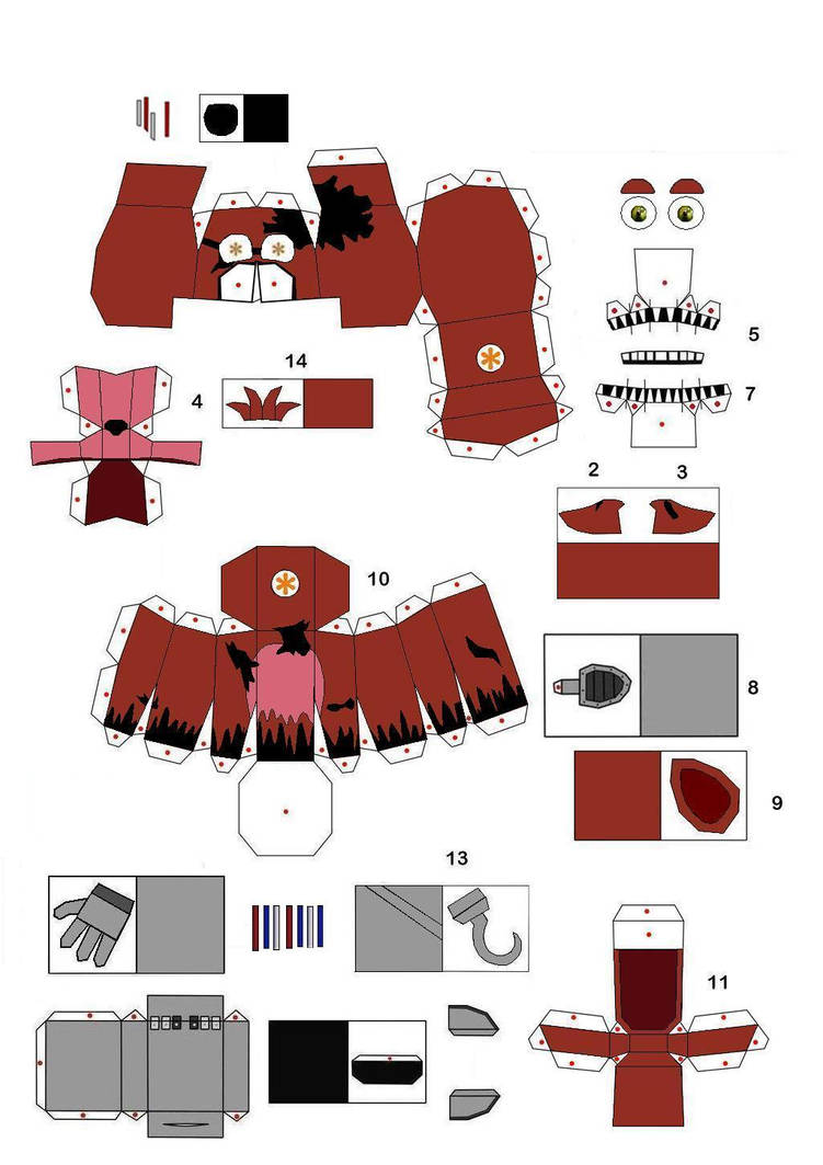 Withered Foxy papercraft by TommySturgis on DeviantArt