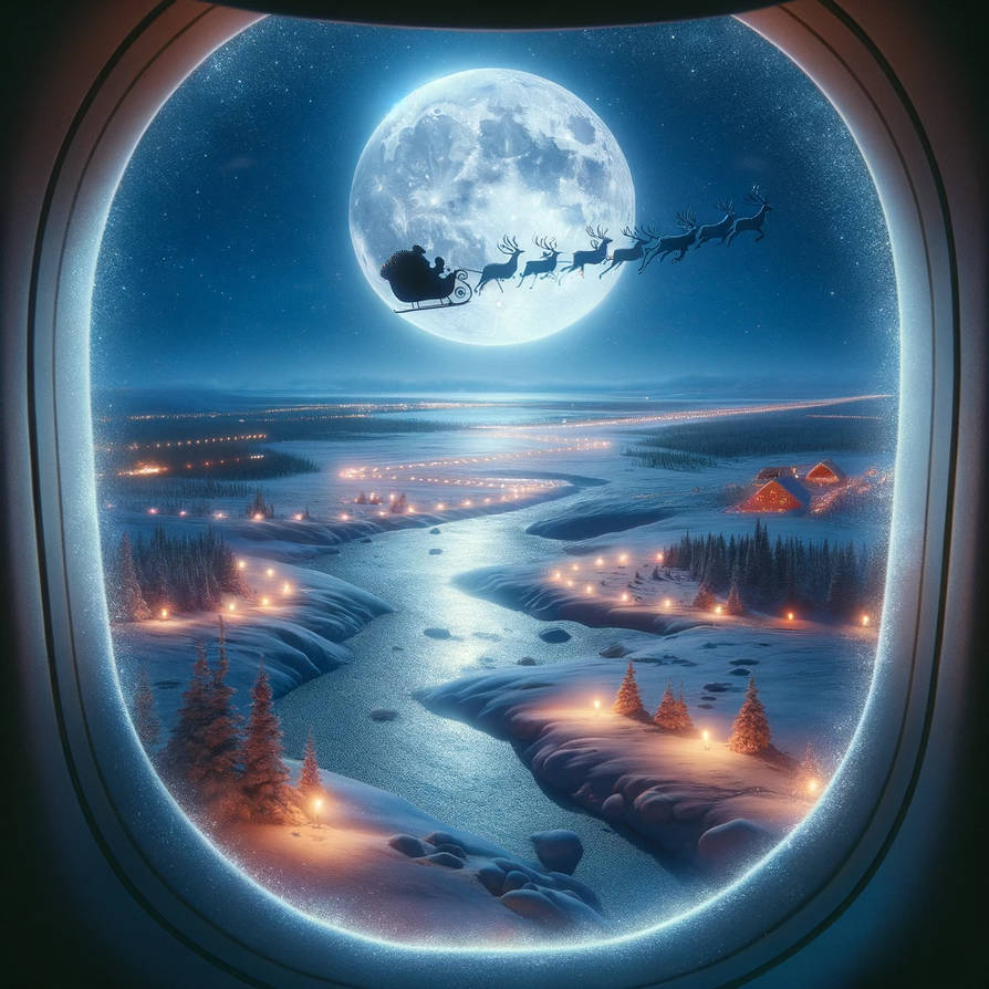 Santa Through Airplane WIndow by hypnoeros on DeviantArt