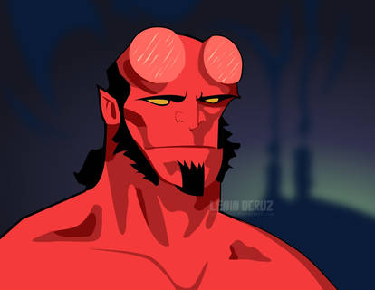 Hellboy coloured Vector