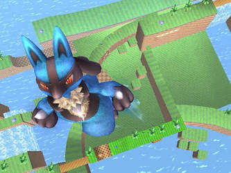 Lucario believes he can fly