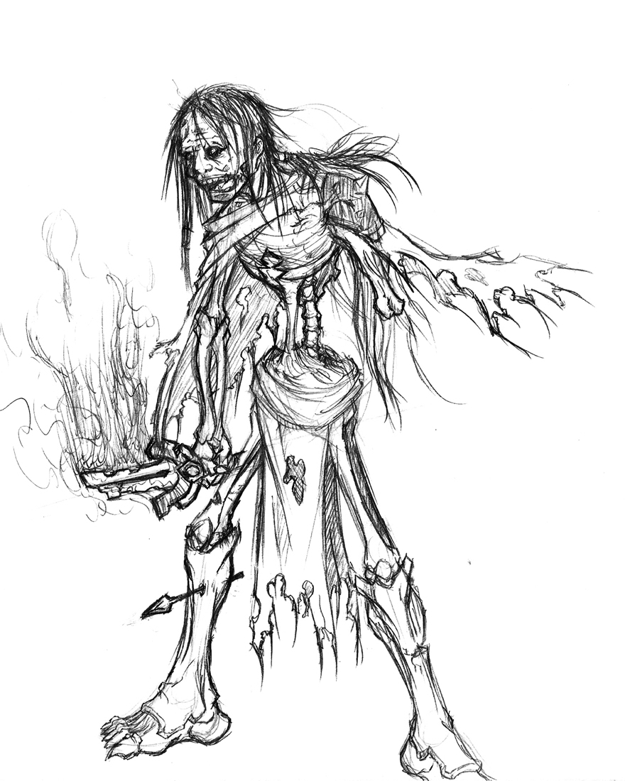 zombie warrior sketch