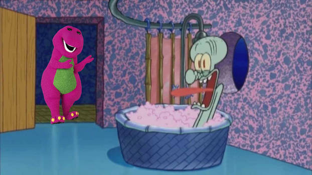 Barney Drops By Squidward's House
