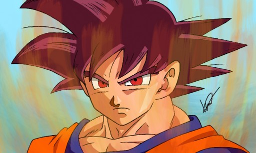 Desenho Goku Super Saiajyn God