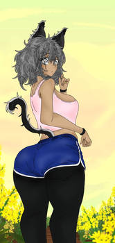 neko in shorts