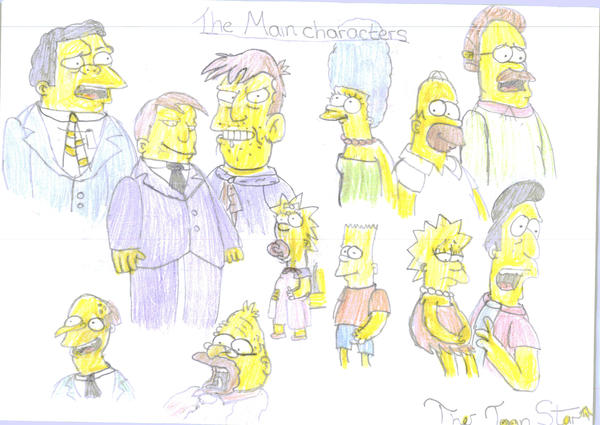 Simpsons Core Characters Simpsons main characters by TheToonStar on DeviantArt
