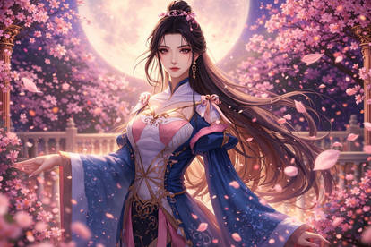 Moonlit Falling Blossoms