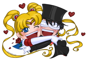 Chibi Sailor Moon x Tuxedo Mask