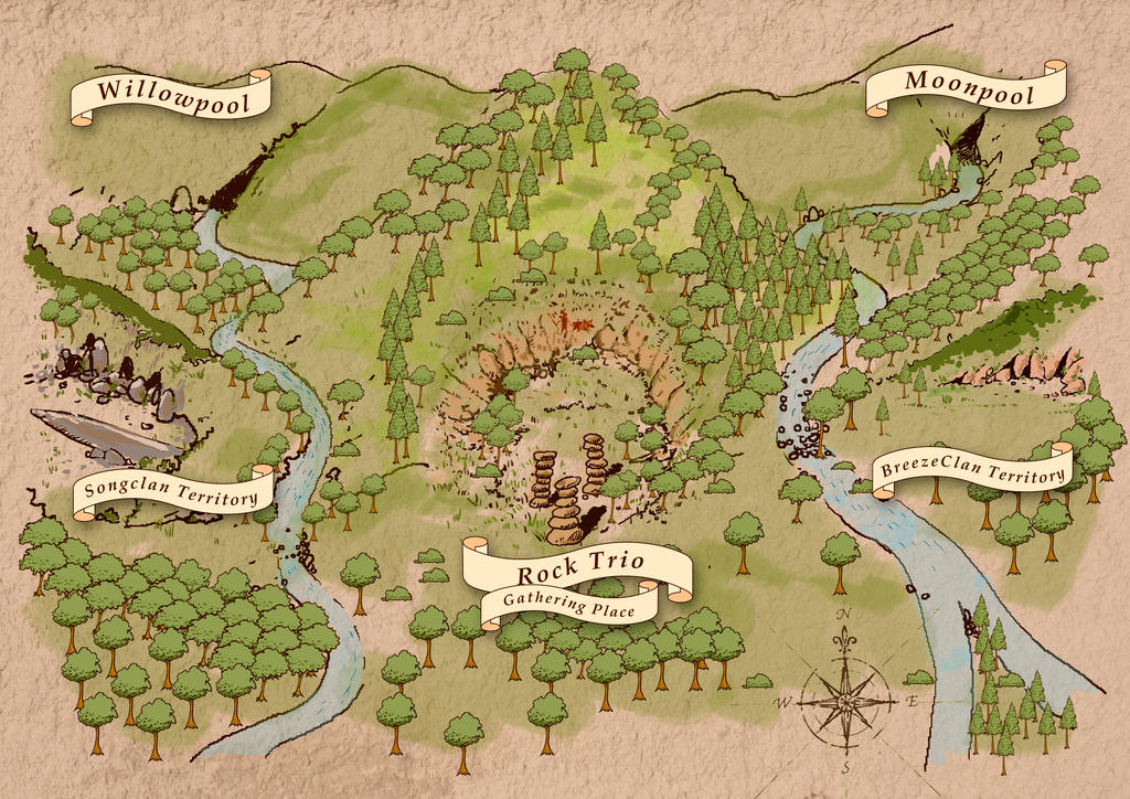 Warrior Cats Clan Territory Map by Daeruth35 on DeviantArt