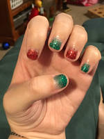 Christmas Glitter Nails - 2017