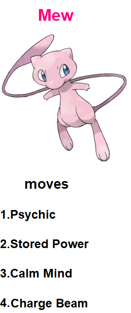 Mew moves(self picked) by RedDemonInferno on DeviantArt