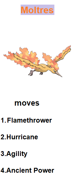 Pokemon Let's Go, Moltres - Stats, Moves, Evolution & Locations