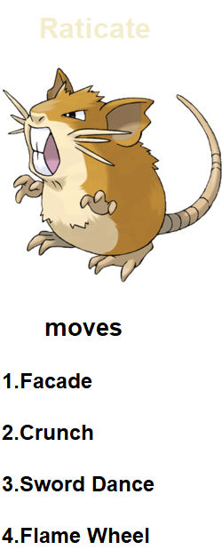 Raticate moves(self picked) by RedDemonInferno on DeviantArt