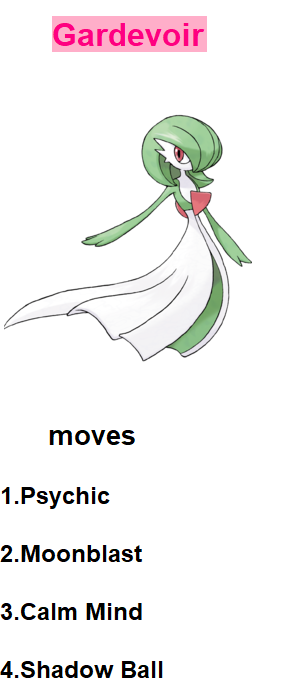 good moveset for gardevoir｜TikTok Search