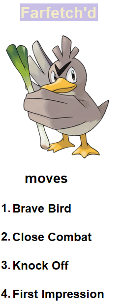 Farfetch'd Best Moveset Moves Pokemon Red Blue Yellow Version