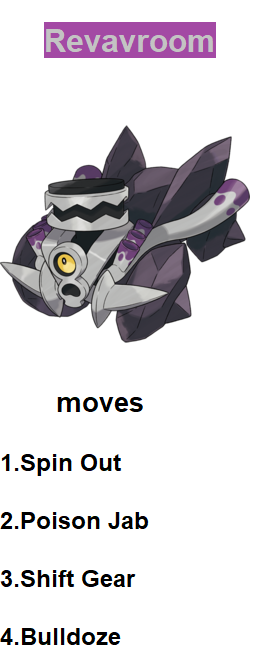 Revavroom moves(self picked) by RedDemonInferno on DeviantArt