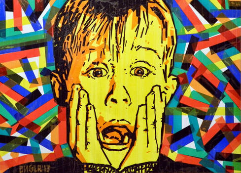 HOME ALONE macaulay culkin, tape art