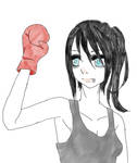 The girl boxer, who is a goth by Angel-of-Death-7