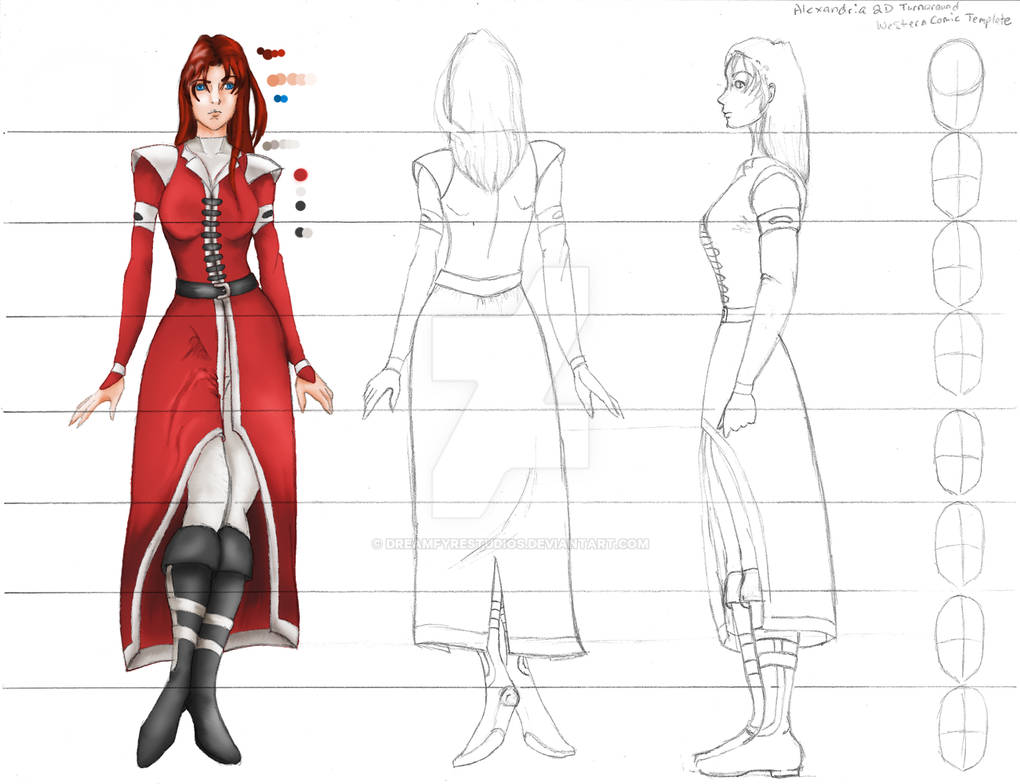 Character turnaround sheet Sample by DreamfyreStudios on DeviantArt