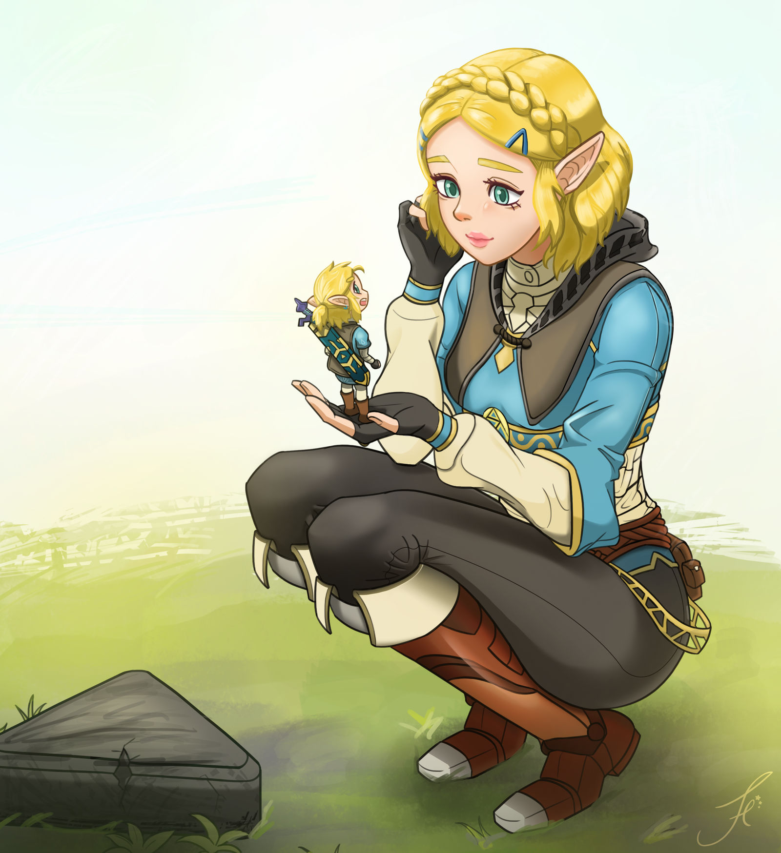 Zelda and tiny Link from Breath of the Wild 2 by HanchoAru on DeviantArt