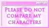 Don't compare characters stamp by VintageCorgi
