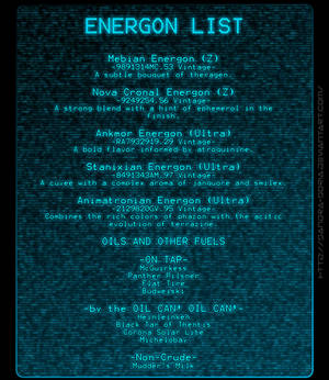 Energon List