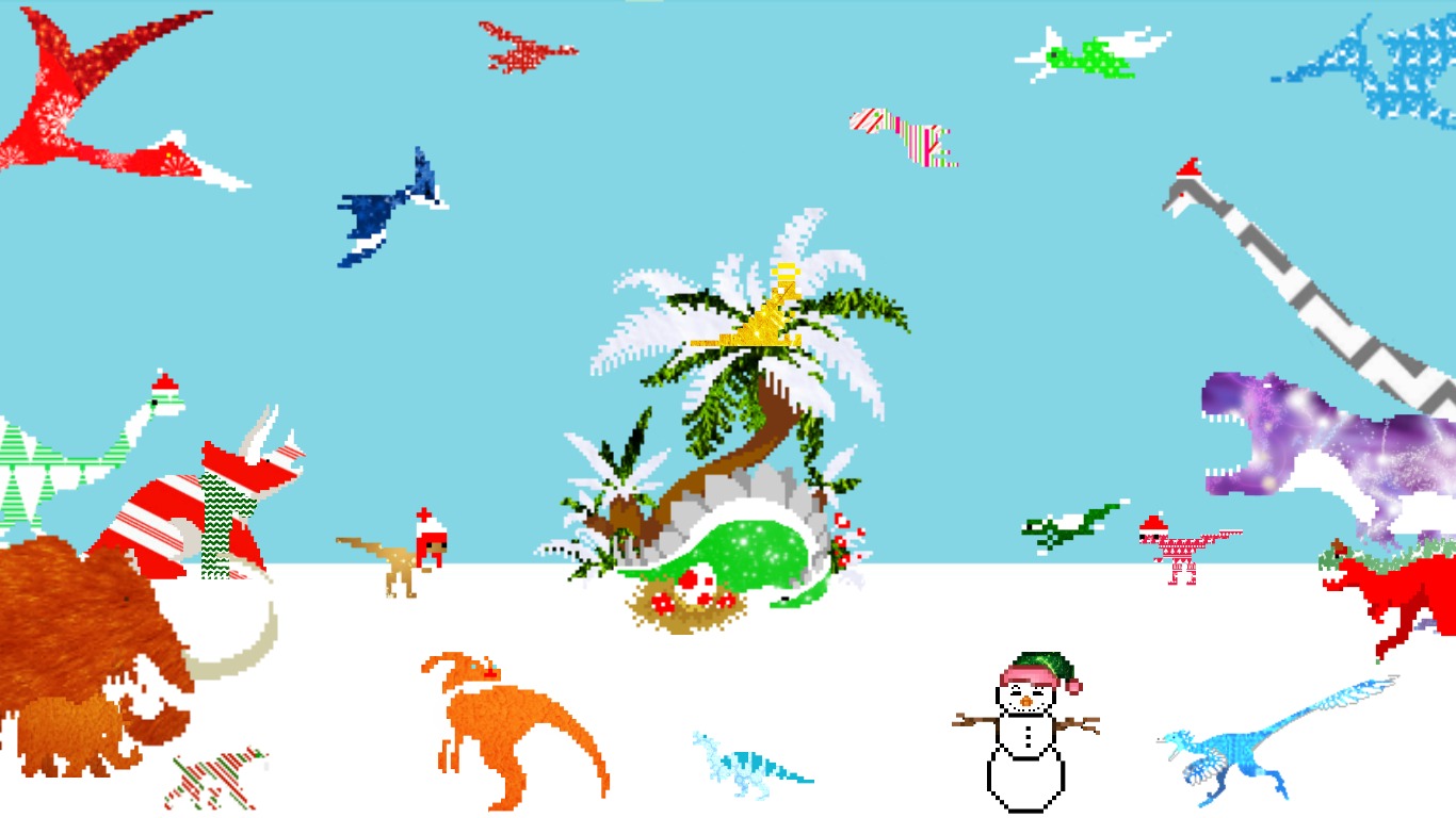 2015, Wallpaper, Dino Run, Festive