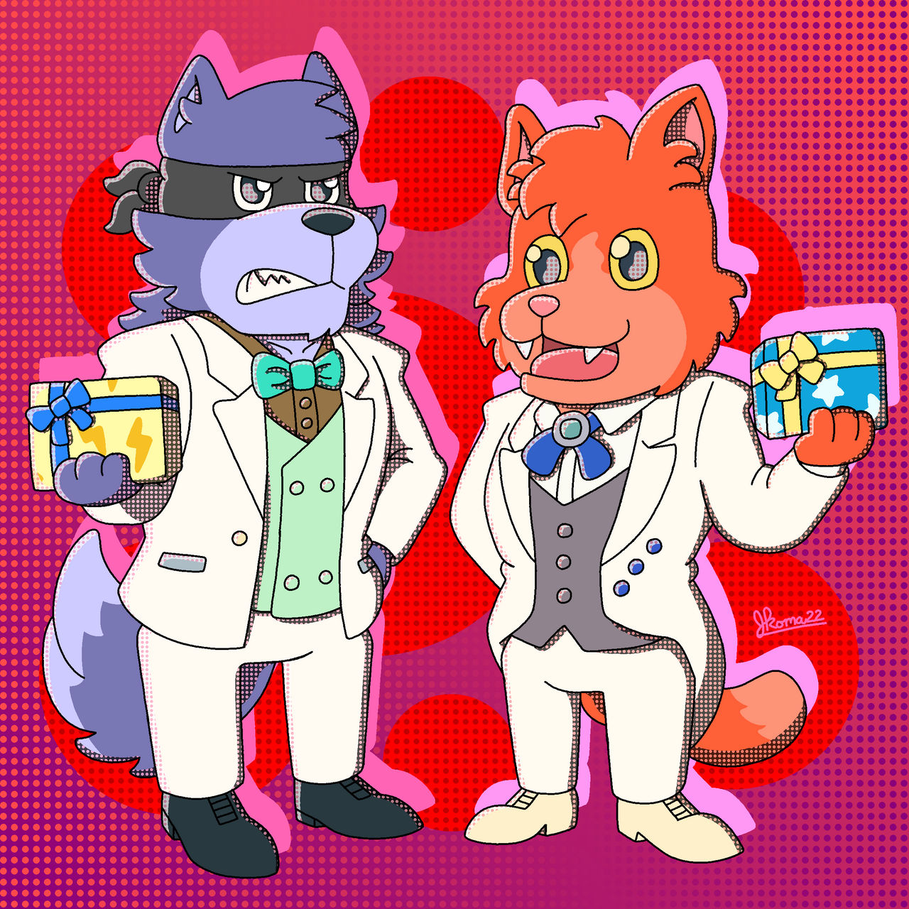 Rojo and Warg in their Valentines