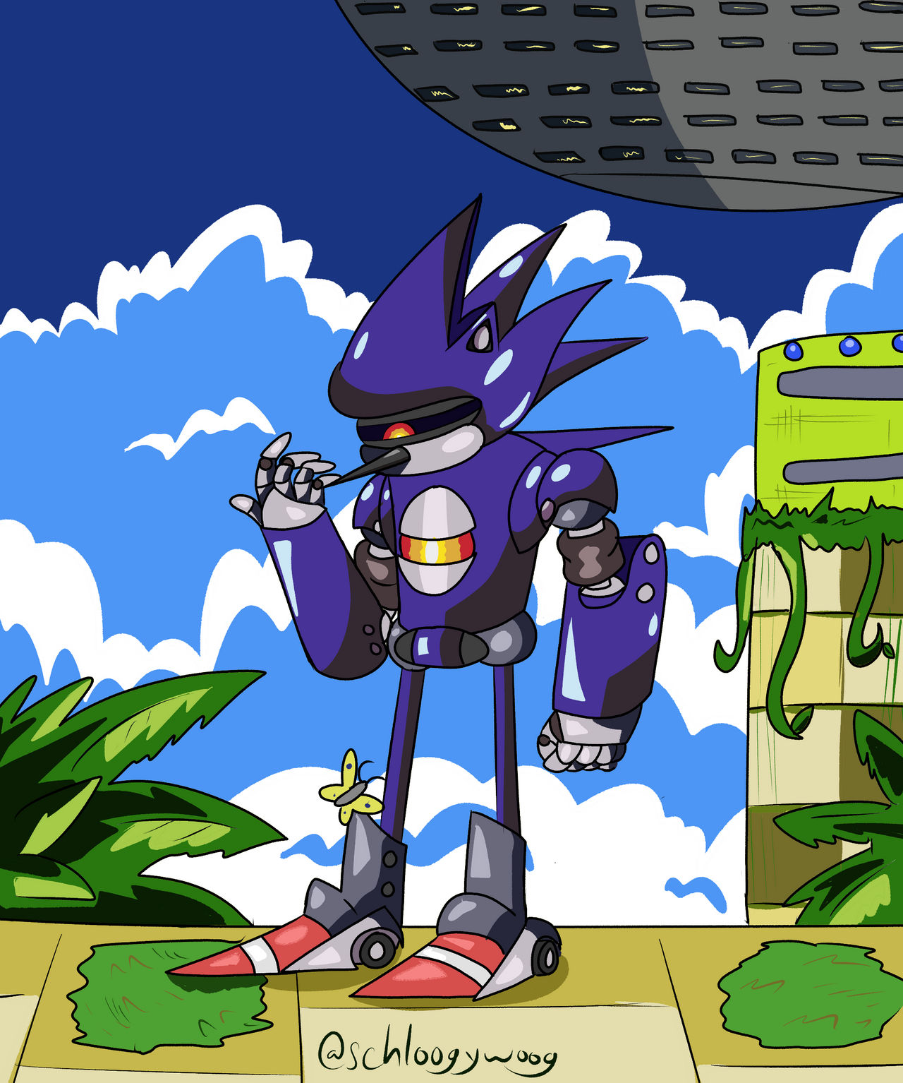 Mecha Sonic, Just waiting for a fight in Sky Sanctuary E…