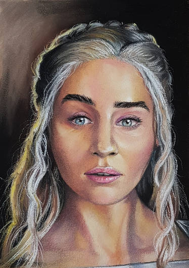 Emilia Clarke Khaleesi - Crayon pastel