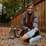 The joy of autumn - Julia taking her socks off