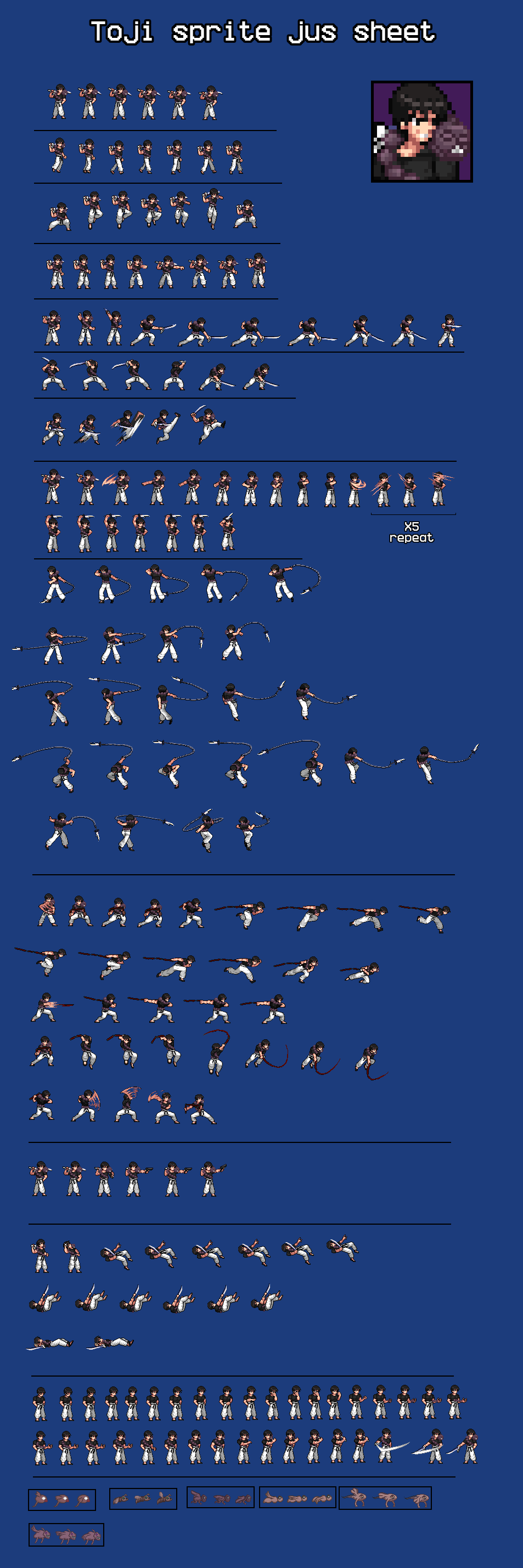 Jus Deviantart Toji sprite jus sheet. by kenionsprites on DeviantArt