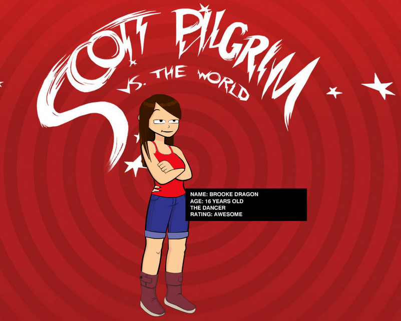 R: Brooke as Scott Pilgrim Meme