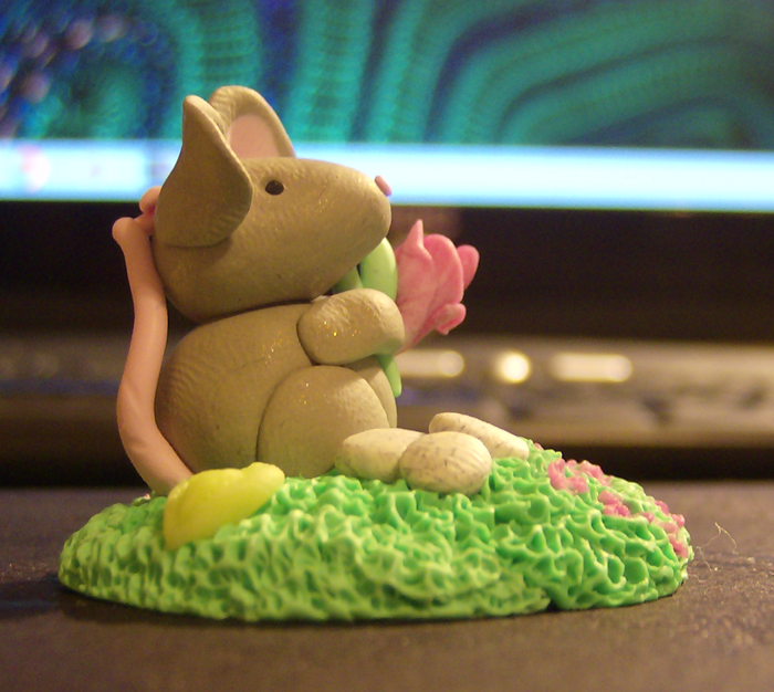 Clay Mouse Figurine