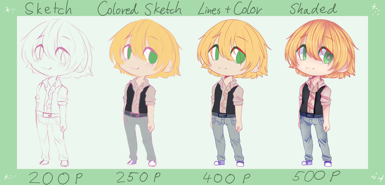 Human Chibi Commission Sheet (Closed) by ShiroMidorii on DeviantArt