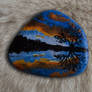 Twilight on a lake - Rock Painting