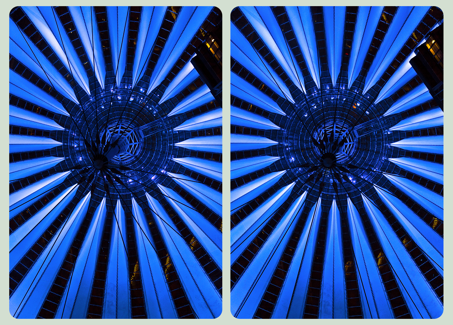 Roof of Sony Center 3D :: Berlin :: HDR Cross-Eye