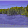 Lake en Route 129 in Ontario 3-D / Anaglyph / HDR
