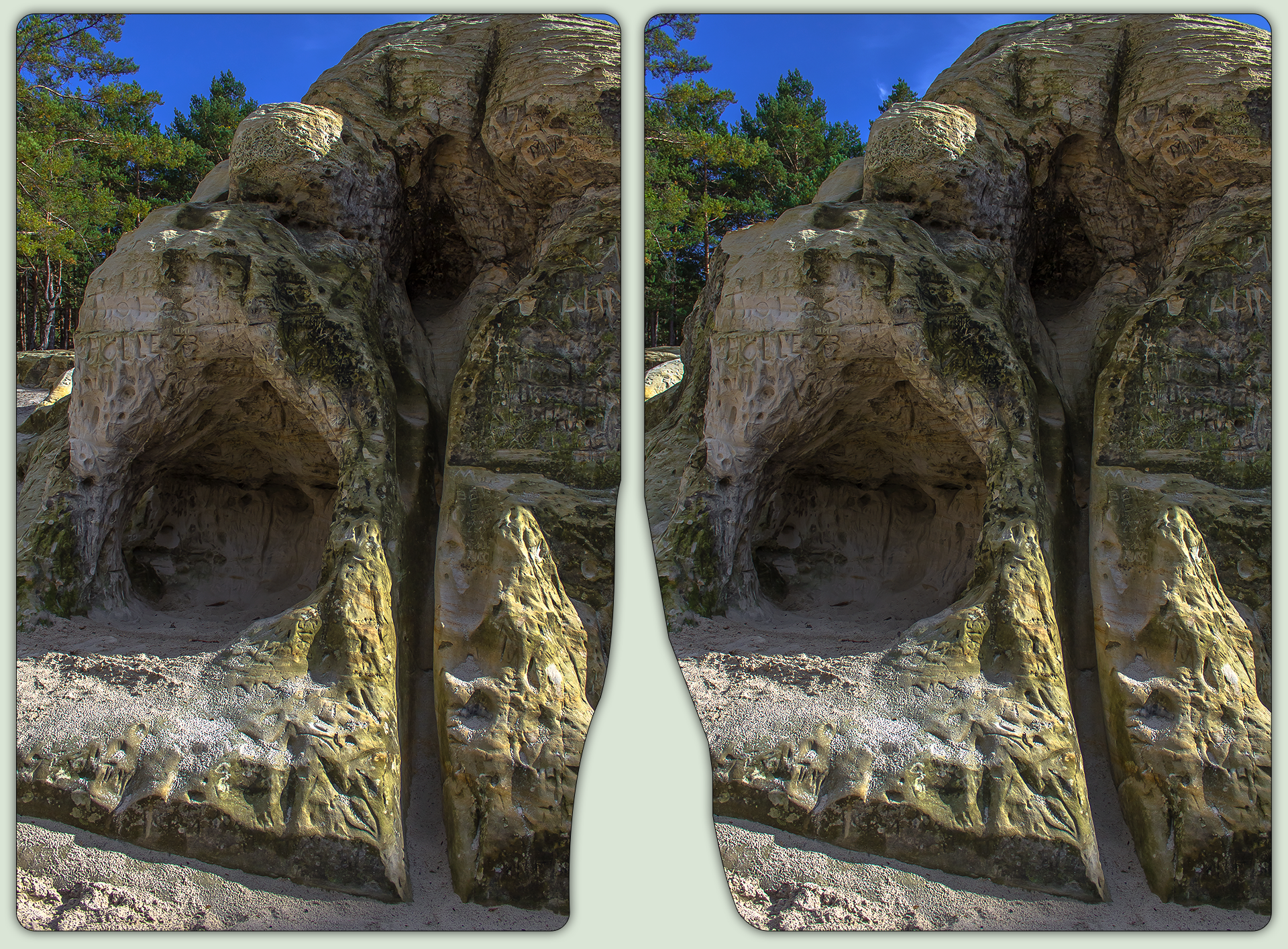 Sand Caves @ Heers 3-D / Stereoscopy / CrossEye