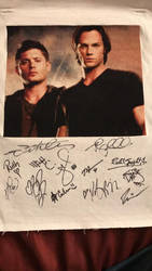 Sam and Dean cross stitched signed