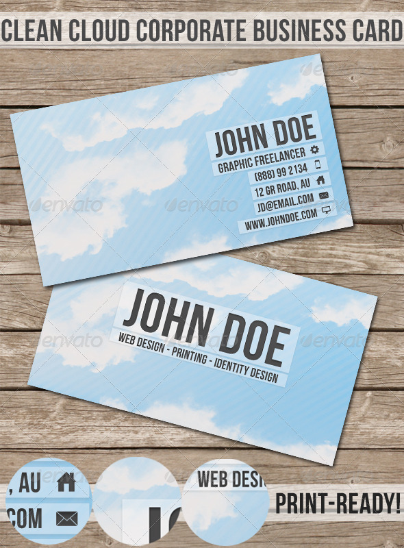 Clean Cloud Corporate Business Card