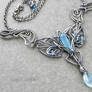 Blue Iris - Sterling silver pendant