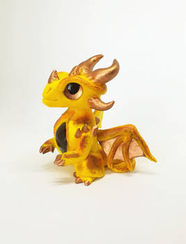 Solar Plexus Chakra dragon - polymerclay figure