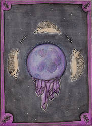 Hedgehog Crystal Moon Artist Trading Card