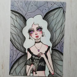Dark Goth Fairy Artist Trading Card