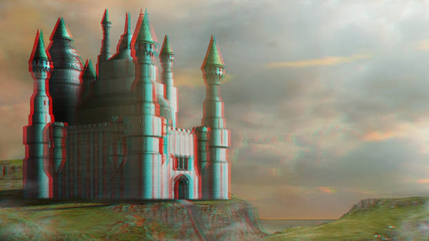 Castle matte painting- in Anaglyph 3D