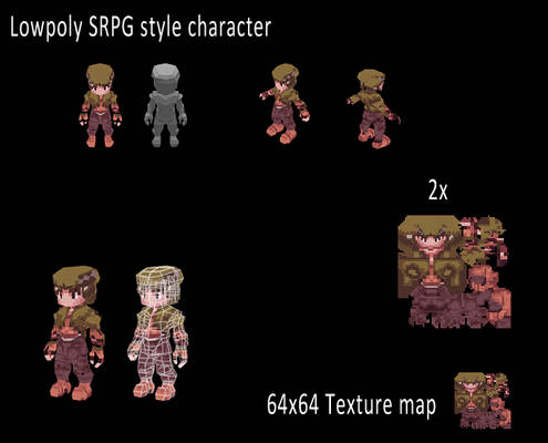 Final Fantasy Tactics style low poly model